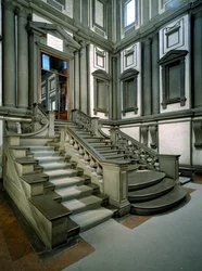 Staircase in the entrance hall of the Laurentian Library, completed by Bartolomeo Ammannati 1559